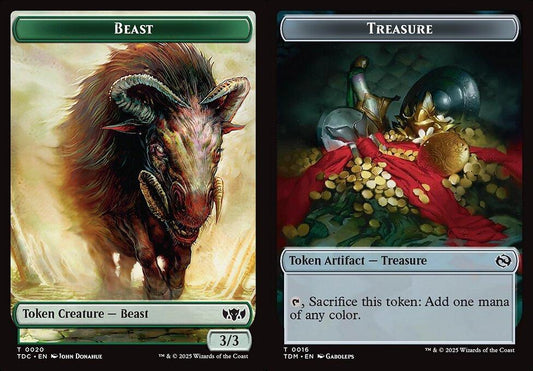 Beast (0020) // Treasure (0016) Double-Sided Token