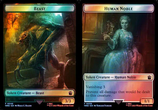 Beast (0049) // Human Noble (0039) Double-Sided Token - Surge Foil