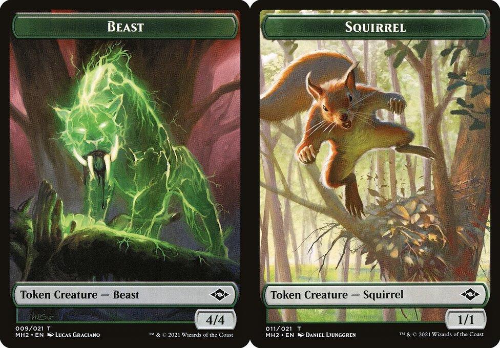 Beast (009) // Squirrel (011) Double-Sided Token - Foil