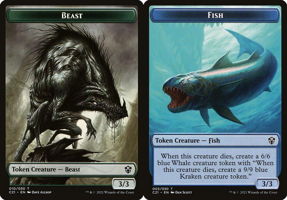 Beast (010) // Fish (003) Double-Sided Token