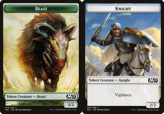 Beast (010) // Knight (004) Double-Sided Token - Foil