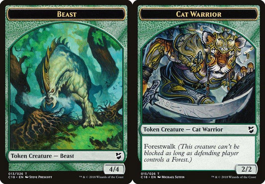 Beast (013) // Cat Warrior (015) Double-Sided Token