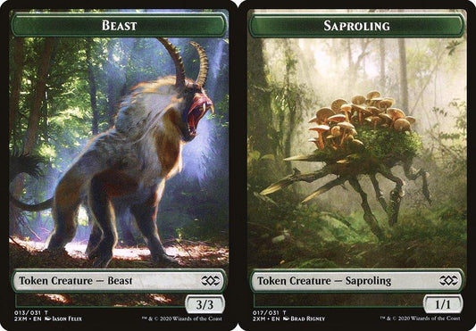 Beast (013) // Saproling (017) Double-Sided Token - Foil