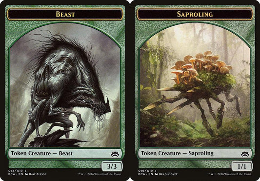 Beast (013) // Saproling (019) Double-Sided Token