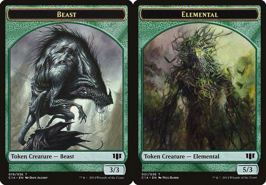 Beast (019) // Elemental (021) Double-Sided Token