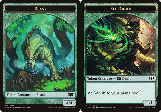 Beast (020) // Elf Druid (023) Double-Sided Token