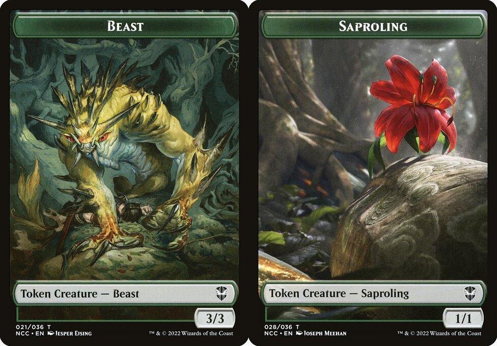 Beast (021) // Saproling (028) Double-Sided Token
