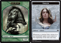Beast (001) // Liliana, Defiant Necromancer Emblem (013) Double-Sided Token (PLST)