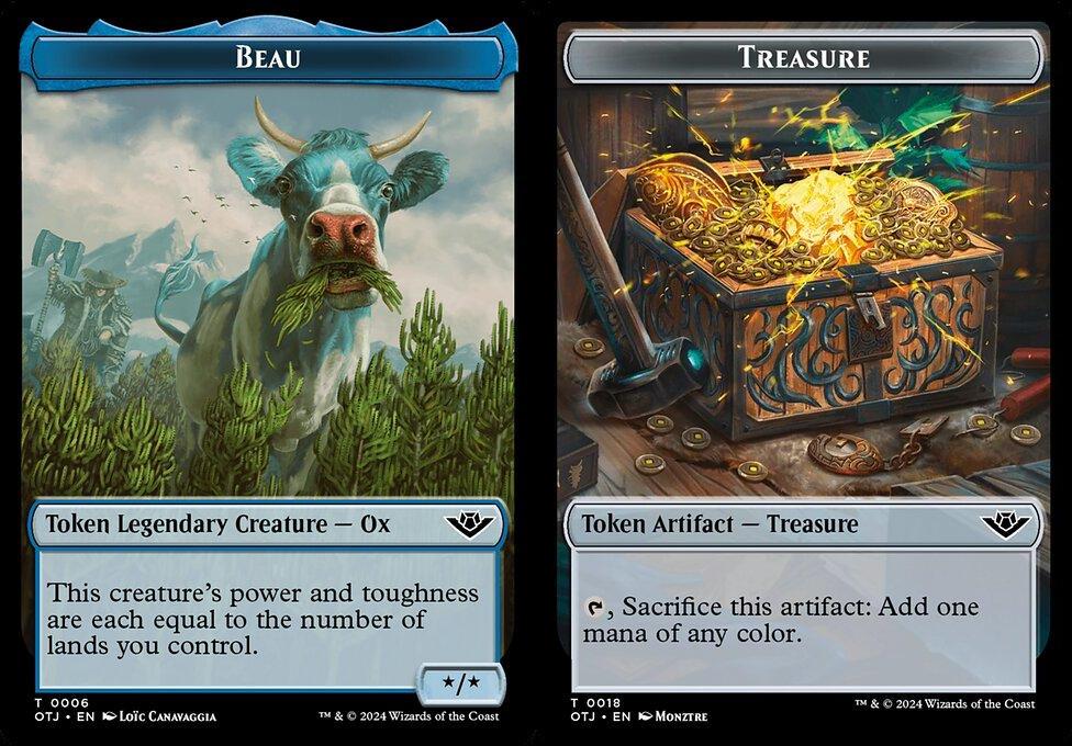 Beau (0006) // Treasure (0018) Double-Sided Token - Foil