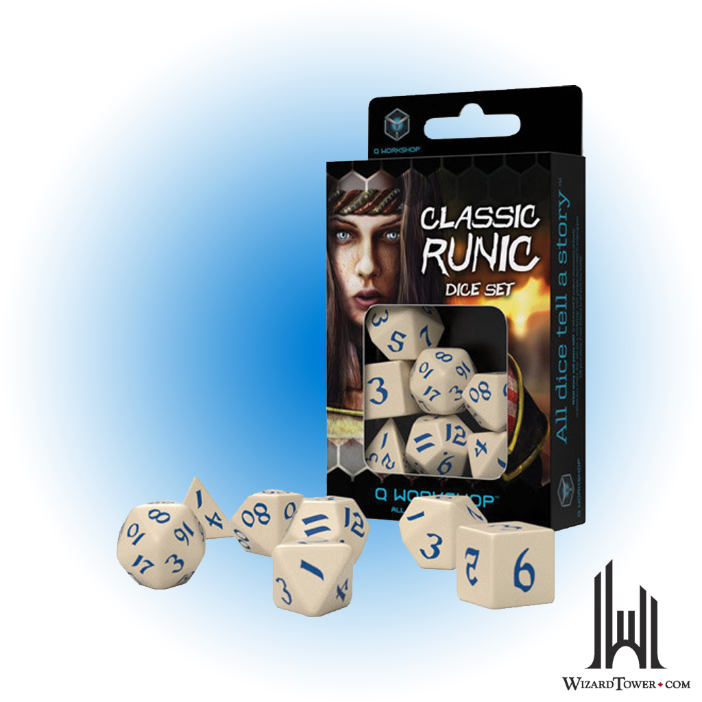 Dice Set - Runic Beige / Blue 7ct