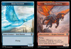 Bird Illusion (0004) // Dragon Elemental (0013) Double-Sided Token