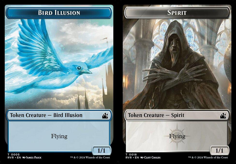 Bird Illusion (0005) // Spirit (0018) Double-Sided Token - Foil