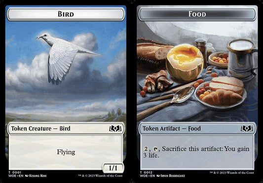 Bird (0001) // Food (0012) Double-Sided Token - Foil