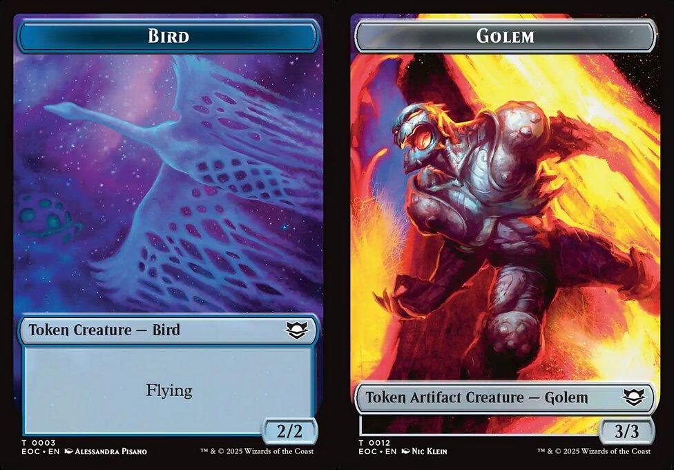 Bird (0003) // Golem (0012) Double-Sided Token