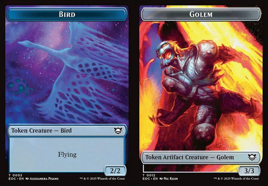 Bird (0003) // Golem (0012) Double-Sided Token