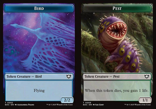 Bird (0003) // Pest  (0009) Double-Sided Token - Foil