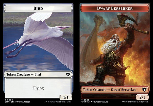 Bird (0004) // Dwarf Berserker (0023) Double-Sided Token