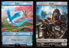 Bird (0004) // Hero (0028) Double-Sided Token - Surge Foil