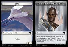 Bird (0004) // Teferi, Temporal Archmage Emblem (0053) Double-Sided Token