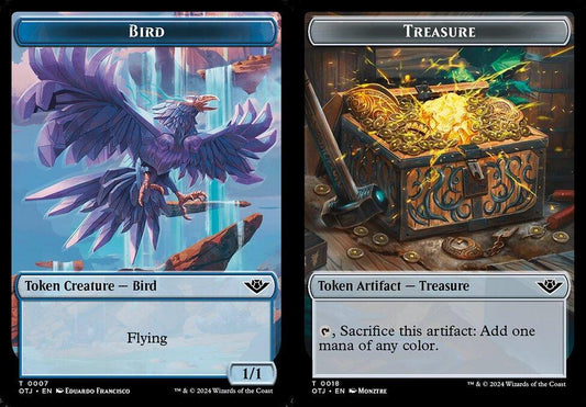 Bird (0007) // Treasure (0018) Double-Sided Token - Foil