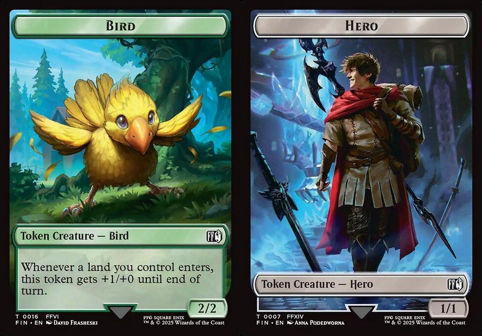 Bird (0016) // Hero (0007) Double-Sided Token - Foil