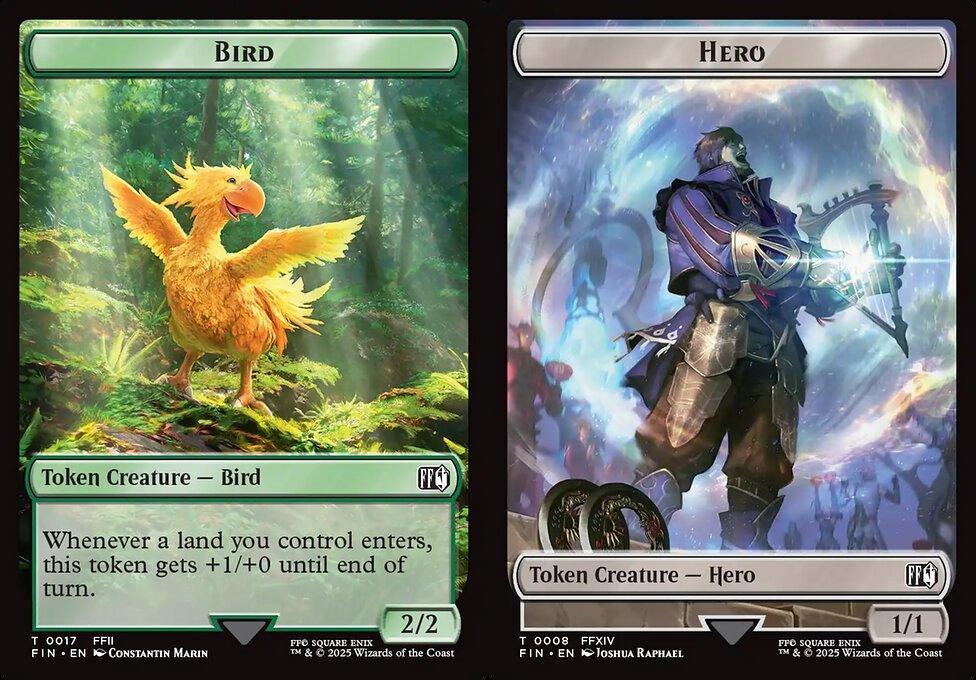 Bird (0017) // Hero (0008) Double-Sided Token - Foil