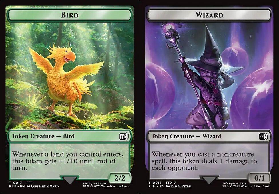 Bird (0017) // Wizard (0015) Double-Sided Token - Foil