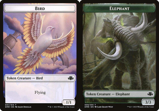 Bird (001) // Elephant (009) Double-Sided Token - Foil