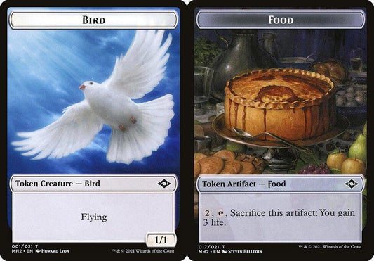 Bird (001) // Food (017) Double-Sided Token - Foil