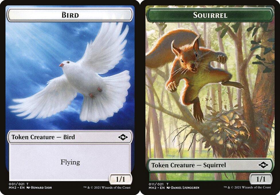 Bird (001) // Squirrel (011) Double-Sided Token - Foil