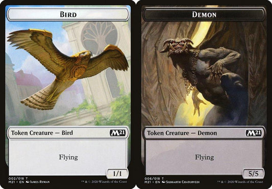 Bird (002) // Demon (006) Double-Sided Token - Foil