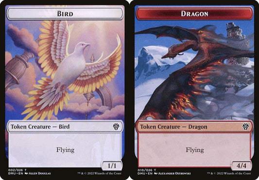 Bird (002) // Dragon (010) Double-Sided Token - Foil