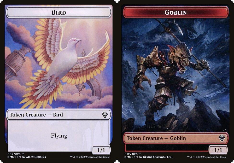 Bird (002) // Goblin (012) Double-Sided Token - Foil
