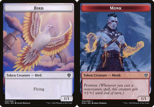 Bird (002) // Monk (014) Double-Sided Token - Foil