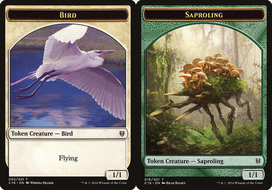 Bird (002) // Saproling (016) Double-Sided Token