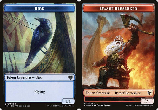 Bird (005) // Dwarf Berserker (012) Double-Sided Token - Foil