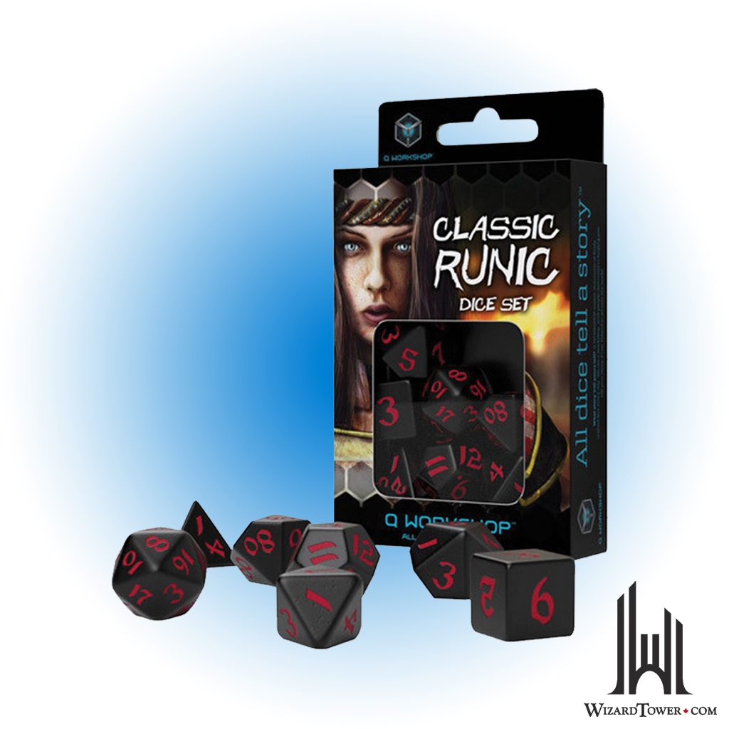 Dice Set - Runic Black / Red 7ct