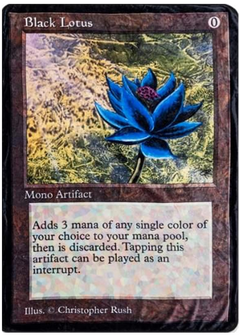 Blanket - MTG Black Lotus Card Single Sided Fleece Throw 45" x 60"