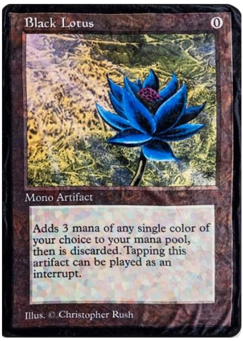 Blanket - MTG Black Lotus Card Single Sided Fleece Throw 45" x 60"