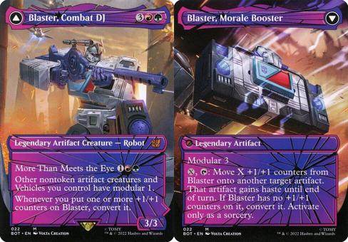 Blaster, Combat DJ // Blaster, Morale Booster (022) (Borderless) - Shattered Glass Foil