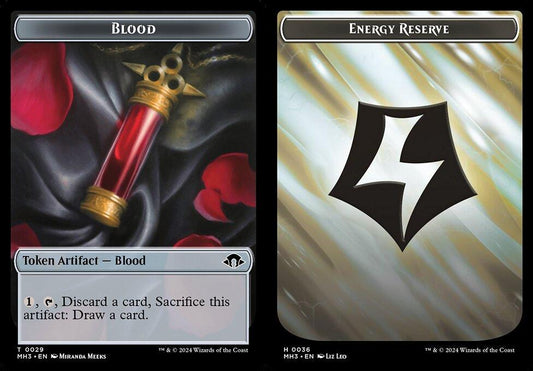 Blood (0029) // Energy Reserve (0036) Double-Sided Token