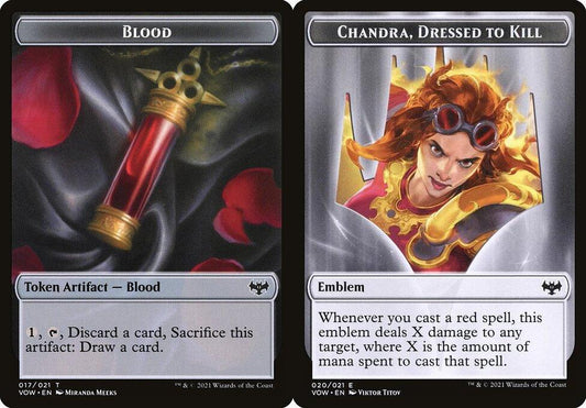 Blood (017) // Chandra, Dressed to Kill Emblem (020) Double-Sided Token - Foil
