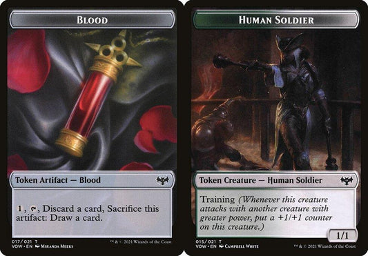 Blood (017) // Human Soldier (015) Double-Sided Token - Foil