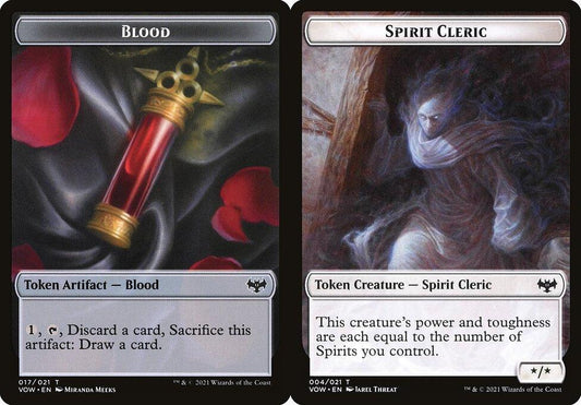 Blood (017) // Spirit Cleric (004) Double-Sided Token - Foil