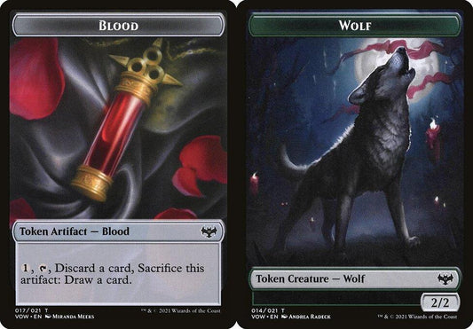 Blood (017) // Wolf (014) Double-Sided Token - Foil
