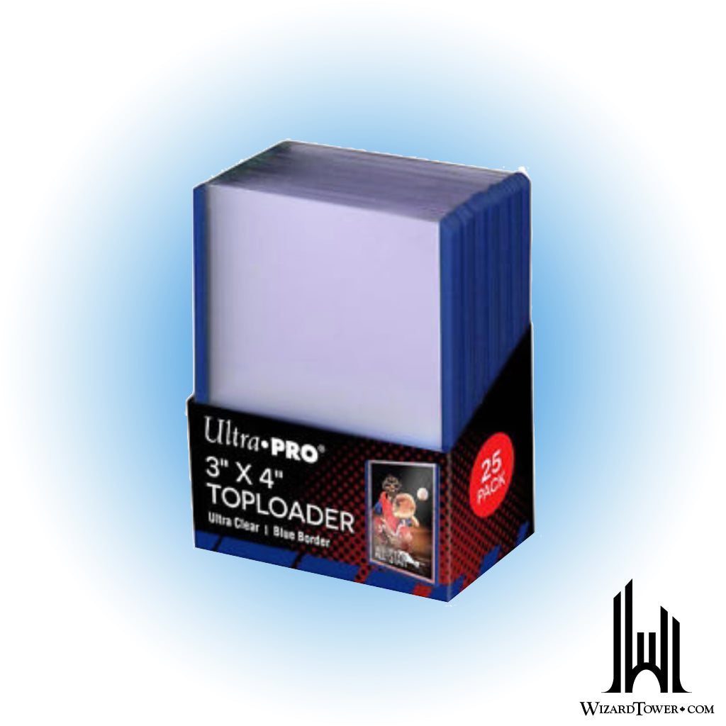 Toploader - Blue Border 3" x 4" Pack of 25
