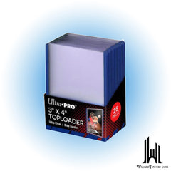 Toploader - Blue Border 3" x 4" Pack of 25