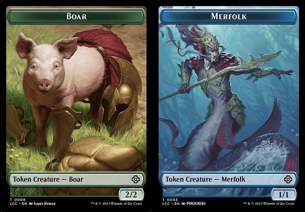 Boar (0009) // Merfolk (0003) Double-Sided Token