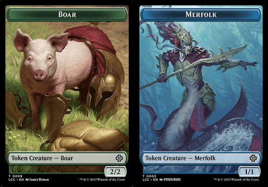 Boar (0009) // Merfolk (0003) Double-Sided Token