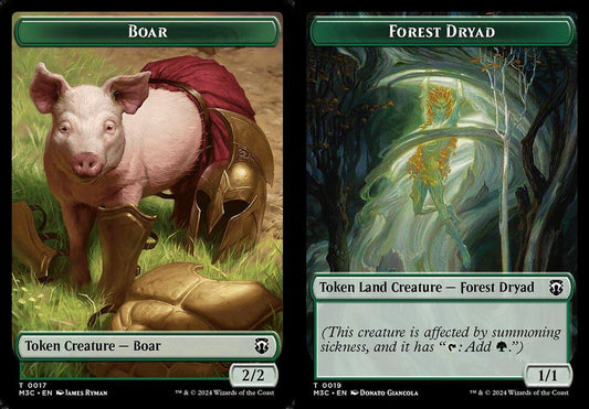 Boar (0017) // Forest Dryad (0019) Double-Sided Token